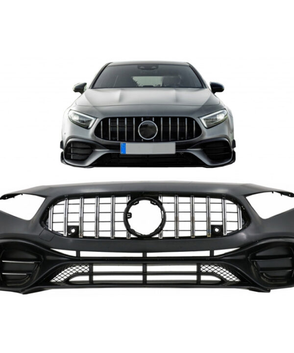Kimpiris - Μπροστινός Προφυλακτήρας Για Mercedes-Benz A-Class W177 Hatchback / V177 Sedan 18+ Amg A45 Look Με Μάσκα Panamericanal & Canards