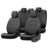 Kimpiris - Καλύμματα Αυτοκινήτου Otom Inspire Design Universal Full Δερματίνη Σετ Εμπρός / Πίσω 11 Τεμαχίων Μαύρο Με Γκρι Ραφή INS-3502
