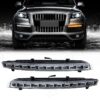 Kimpiris - Μπροστινά Φλας Για Audi Q7 4L (2006-2009) Facelift Design Led & DRL Μάυρο/Χρώμιο 2 Τεμάχια