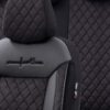 Καλύμματα Αυτοκινήτου Otom Comfortline VIP Design Universal Sued / Rachel / Δερματίνη Καπιτονέ Σετ Εμπρός / Πίσω 11 Τεμαχίων Μαύρο Με Μαύρο Κέντημα CMV-238 - Image 3