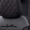 Καλύμματα Αυτοκινήτου Otom Comfortline VIP Design Universal Sued / Rachel / Δερματίνη Καπιτονέ Σετ Εμπρός / Πίσω 11 Τεμαχίων Μαύρο Με Μαύρο Κέντημα CMV-238 - Image 4