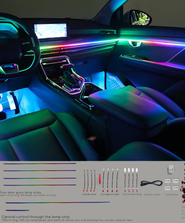 Kimpiris - Διακοσμητικός Φωτισμός Κιτ Οπτικής Ίνας Αυτοκινήτου Με Bluetooth Λευκό Χρώμα Με 18 Φώτα / 64 Χρώματα