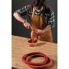Κάλυμμα Tιμονιού Handmade Δερματίνη Μαύρο Με Κόκκινη Ραφή Medium 37-39cm HMA20BR - Image 4