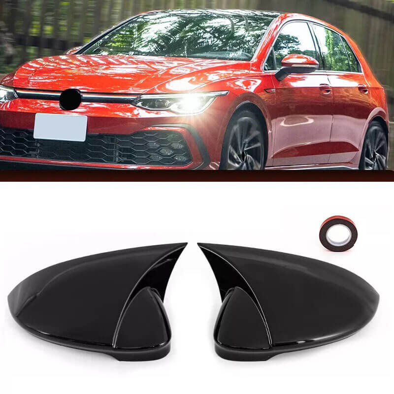 Kimpiris - Καπάκια Καθρεφτών Για Vw Golf VIII (8) 20+ Χωρίς Lane Assist Γυαλιστερό Μαύρο 2 Τεμάχια