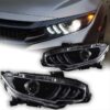 Kimpiris - Μπροστινά Φανάρια Set Για Honda Civic FC5 2016-2021 Munstang Look Led Black