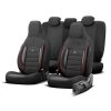Kimpiris - Καλύμματα Αυτοκινήτου Otom Sport Plus City Design Universal Βαμβακερό Ύφασμα / Rachel / Δερματίνη Σετ Εμπρός / Πίσω 11 Τεμαχίων  Με Ενσωματωμένα Προσκέφαλα Μαύρο Με Κόκκινο Κέντημα SPTPLS-102CTY