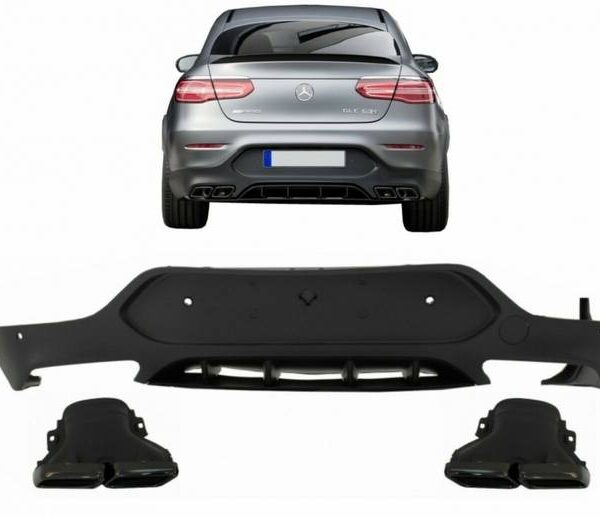 Kimpiris - Diffuser Πίσω Προφυλακτήρα Για Mercedes-Benz GLC Coupe C253 2015-2019 GLC63 Amg Look Για Amg Sport Line Προφυλακτήρες Σετ Με Μαύρες Μπούκες