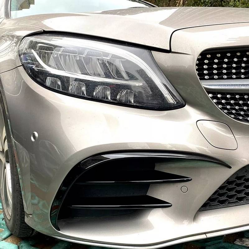Splitters Μπροστινού Προφυλακτήρα Για Mercedes-Benz C-Class W205 / C205 / S205 2014-2018 Amg Line Έκδοση Γυαλιστερό Μαύρο 2 Τεμάχια - Image 4