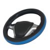 Kimpiris - Κάλυμμα Τιμονιού Αυτοκινήτου Otom Easy-Fit Δερματίνη Μαύρο - Μπλε Medium 37-39cm F-58