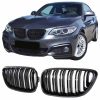 Kimpiris - Καρδιές Μάσκας Για  Bmw 2 F22 / F23 14-16 M4 Look Με Διπλή Γρίλια Μαύρο Γυαλιστερό Με 2 Τεμάχια