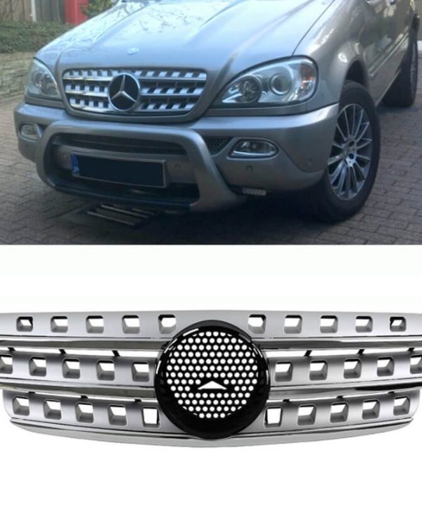 Kimpiris - Μάσκα Για Mercedes-Benz ML-Class W163 98-05 Look W164 Amg Ασημί/Χρώμιο 1 Τεμάχιο