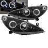 Kimpiris - Μπροστινά Φανάρια Set Για Peugeot 307 01-05 Angel Eyes & Led Μαύρα H1/H1/H1 Manual Sonar