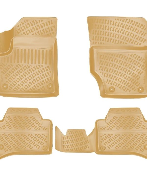 Kimpiris - Πατάκια Σκαφάκια 3D Από Λάστιχο TPE Για Porsche Cayenne 1 2002-2010 Rizline 4 Τεμάχια Μπεζ