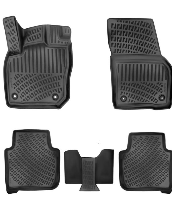 Kimpiris - Πατάκια Σκαφάκια 3D Από Λάστιχο TPE Για Skoda Kodiaq 2024- Rizline 4 Τεμάχια Μαύρα