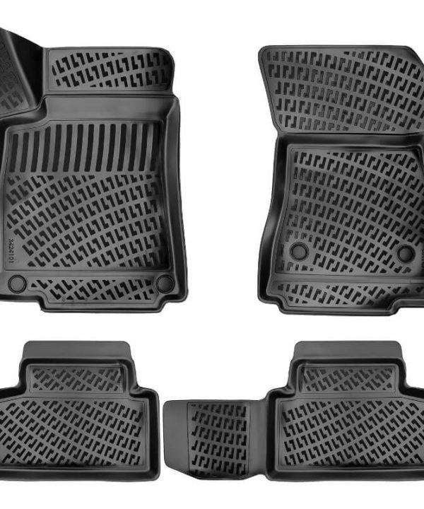 Kimpiris - Πατάκια Σκαφάκια 3D Από Λάστιχο TPE Για Mercedes GLB X247 2019- Rizline 4 Τεμάχια Μαύρα
