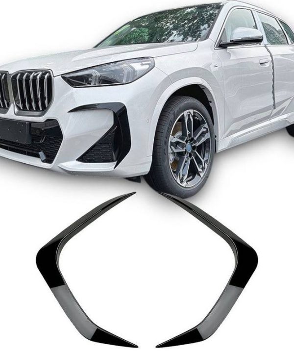 Kimpiris - Μπροστινά Spoiler Flaps Για Bmw X1 U11 2022+ M-Packet Γυαλιστερό Μαύρο 2 Τεμάχια