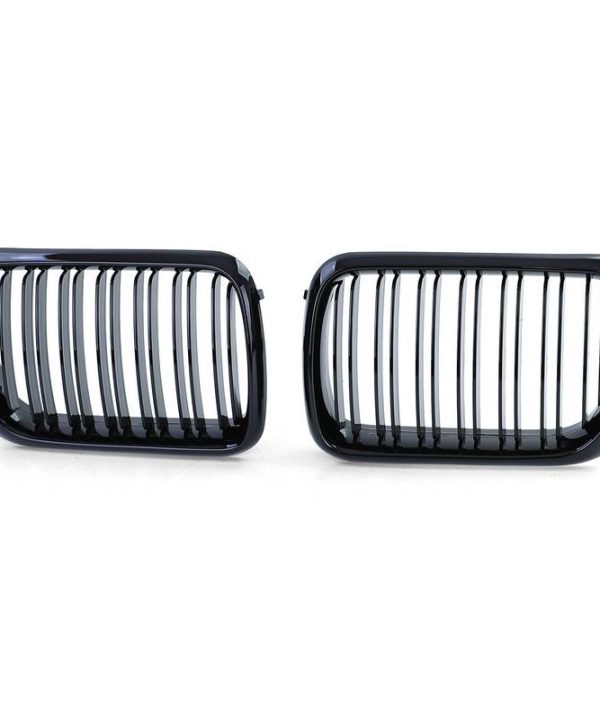 Alternative view of Καρδιές Μάσκας Για Bmw 3 E36 96-99 M4 Look Με Διπλή Γρίλια Μαύρο Γυαλιστερό 2 Τεμάχια