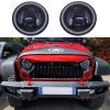 Kimpiris - Μπροστινά Φανάρια Set Για Jeep Wrangler 96+ / Mercedes-Benz G-Class W463 / Hummer H1/H2 / Harley-Davidson Led Angel Eyes / DRL Projectors Μαύρα