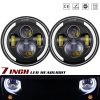 Kimpiris - Μπροστινά Φανάρια Set Για Jeep Wrangler 96+ / Mercedes-Benz G-Class W463 / Hummer H1/H2 / Harley-Davidson Led Angel Eyes / DRL Projectors Μαύρα 6 led 2 Τεμάχια