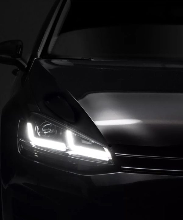 Alternative view of Μπροστινά Φανάρια Set Για Vw Golf VII (7) 12-17 DRL Full Led Halogen Version Black/Chrome LEDHL103-CM RHD (Δεξιοτίμονα) Osram Ledriving
