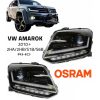 Kimpiris - Μπροστινά Φανάρια Set Για Vw Amarok 2010+ DRL Full Led Halogen Version Μαύρα LEDHL107-BK RHD (Δεξιοτίμονα) Osram Ledriving