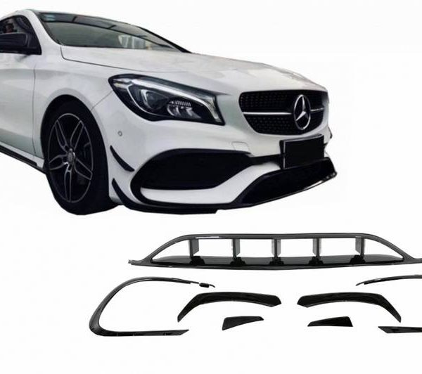 Kimpiris - Splitters Μπροστινού Προφυλακτήρα Για Mercedes-Benz CLA W117 Facelift 16-18  Με Amg Line Προφυλακτήρα Piano Black 8 Τεμάχια
