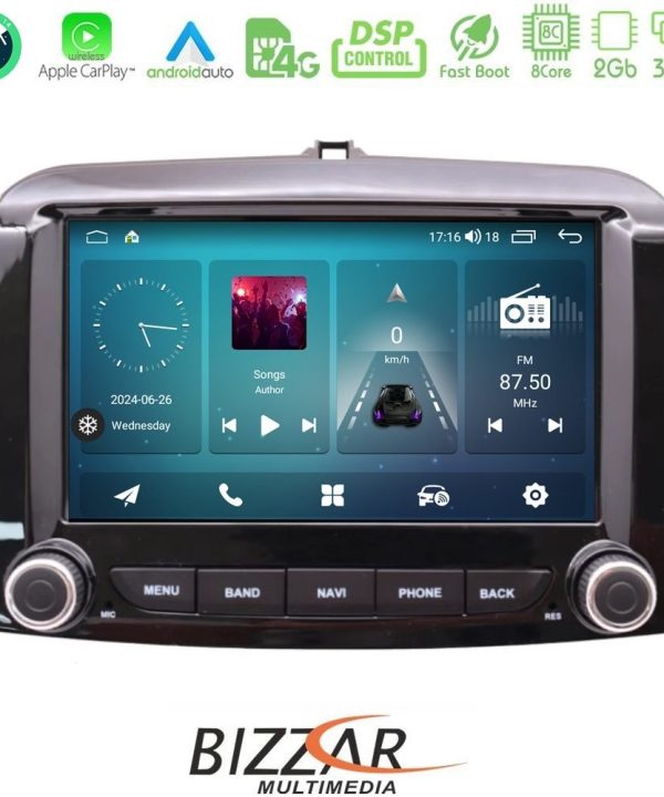 Kimpiris - Bizzar Fiat 500L 8core Android14 2+32GB Navigation Multimedia Deckless 7" με Carplay/AndroidAuto (OEM Style)