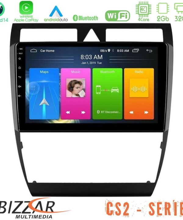 Kimpiris - Bizzar CS2 Series 4Core Android14 2+32GB Audi A6 (C5) 1997-2004 Navigation Multimedia Tablet 9" Με Carplay & Android Auto