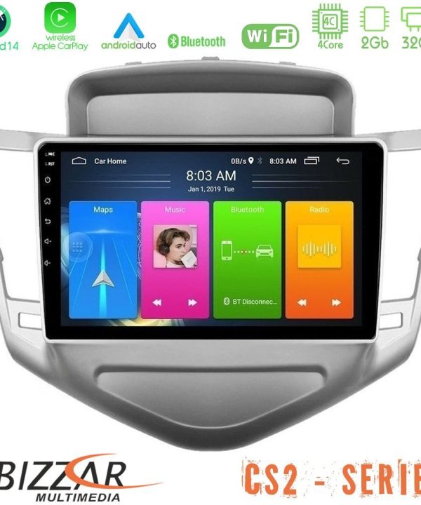 Kimpiris - Bizzar CS2 Series 4Core Android14 2+32GB Chevrolet Cruze 2009-2012 Navigation Multimedia Tablet 9" Με Carplay & Android Auto