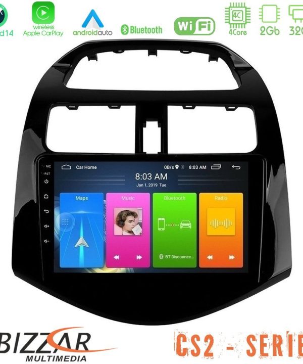 Kimpiris - Bizzar CS2 Series 4Core Android14 2+32GB Chevrolet Spark 2009-2015 Navigation Multimedia Tablet 9" Με Carplay & Android Auto