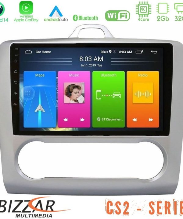 Kimpiris - Bizzar CS2 Series 4Core Android14 2+32GB Ford Focus Auto AC Navigation Multimedia Tablet 9" Με Carplay & Android Auto