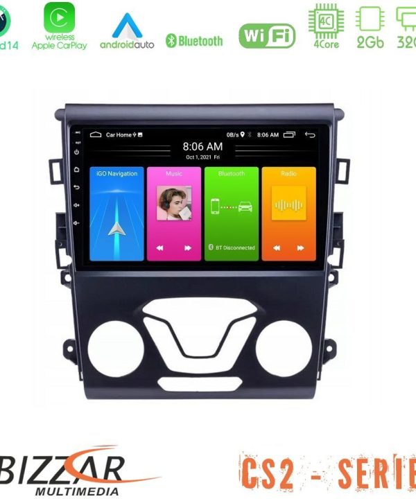 Kimpiris - Bizzar CS2 Series 4Core Android14 2+32GB Ford Mondeo 2014-2017 Navigation Multimedia Tablet 9" Με Carplay & Android Auto