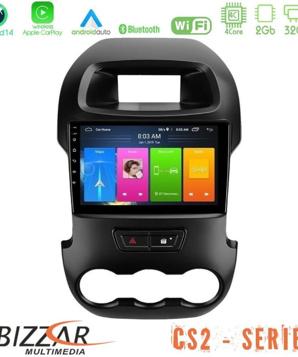 Kimpiris - Bizzar CS2 Series 4Core Android14 2+32GB Ford Ranger 2012-2016 Navigation Multimedia Tablet 9" Με Carplay & Android Auto
