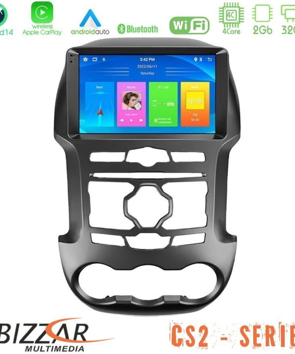 Kimpiris - Bizzar CS2 Series 4Core Android14 2+32GB Ford Ranger 2012-2016 Navigation Multimedia Tablet 9" Με Carplay & Android Auto