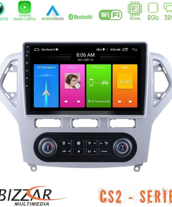 Kimpiris - Bizzar CS2 Series 4Core Android14 2+32GB Ford Mondeo 2007-2011 (Auto A/C) Navigation Multimedia Tablet 9" Με Carplay & Android Auto