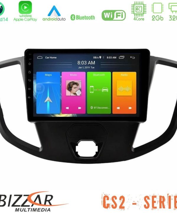 Kimpiris - Bizzar CS2 Series 4Core Android14 2+32GB Ford Transit 2014-> Navigation Multimedia Tablet 9" Με Carplay & Android Auto