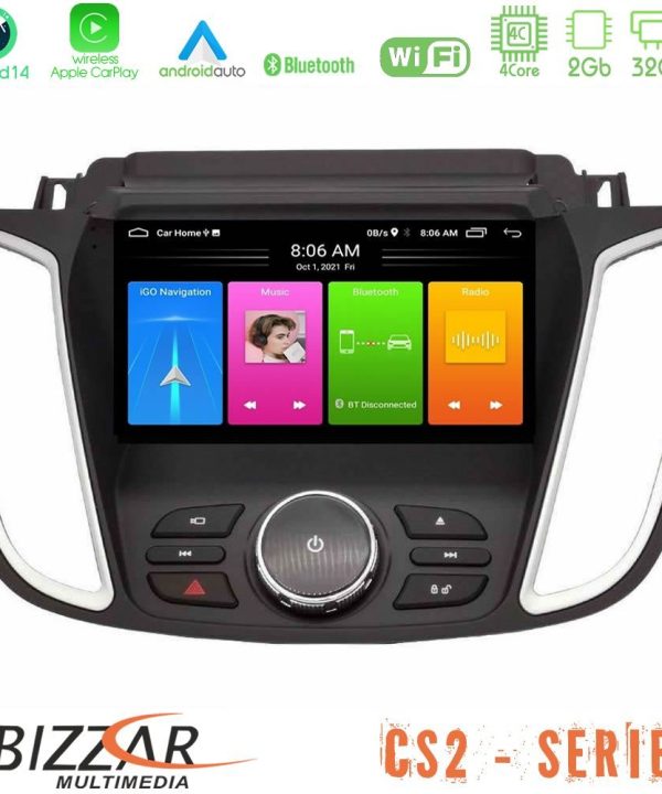 Kimpiris - Bizzar CS2 Series 4Core Android14 2+32GB Ford Kuga/C-Max 2013-2019 Navigation Multimedia Tablet 9" Με Carplay & Android Auto