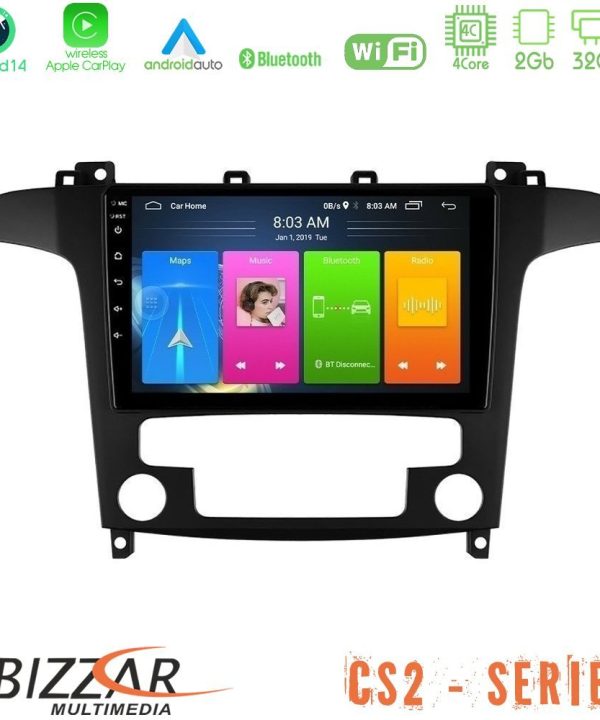 Kimpiris - Bizzar CS2 Series 4Core Android14 2+32GB Ford S-Max 2006-2012 Navigation Multimedia Tablet 9" Με Carplay & Android Auto