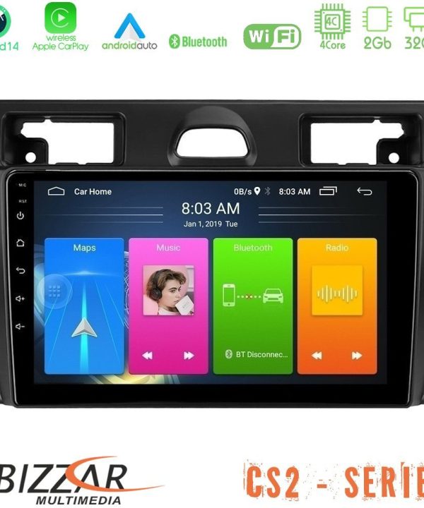 Kimpiris - Bizzar CS2 Series 4Core Android14 2+32GB Ford Fiesta/Fusion Navigation Multimedia Tablet 9" Με Carplay & Android Auto