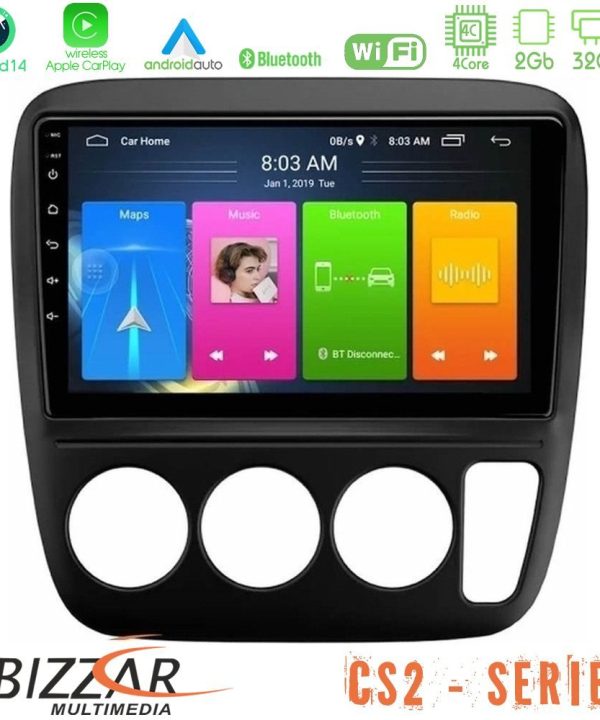 Kimpiris - Bizzar CS2 Series 4Core Android14 2+32GB Honda CRV 1997-2001 Navigation Multimedia Tablet 9" Με Carplay & Android Auto