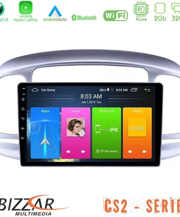 Kimpiris - Bizzar CS2 Series 4Core Android14 2+32GB Hyundai Accent 2006-2011 Navigation Multimedia Tablet 9" Με Carplay & Android Auto