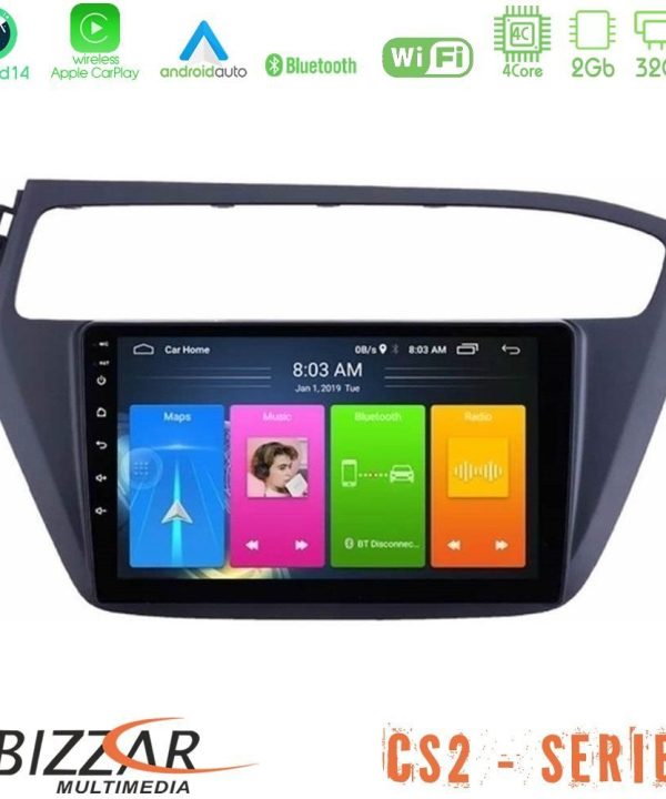 Kimpiris - Bizzar CS2 Series 4Core Android14 2+32GB Hyundai i20 2018-2020 Navigation Multimedia Tablet 9" Με Carplay & Android Auto