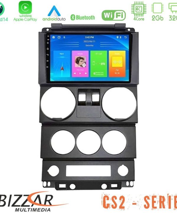 Kimpiris - Bizzar CS2 Series 4Core Android14 2+32GB Jeep Wrangler 2Door 2008-2010 Navigation Multimedia Tablet 9" Με Carplay & Android Auto