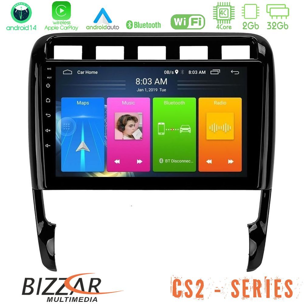 Kimpiris - Bizzar CS2 Series 4Core Android14 2+32GB Porsche Cayenne 2003-2010 Navigation Multimedia Tablet 9" Με Carplay & Android Auto