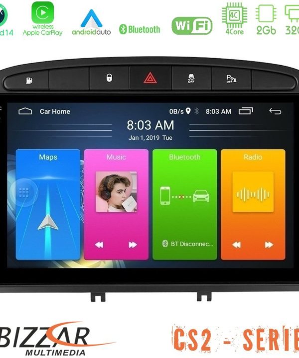 Kimpiris - Bizzar CS2 Series 4Core Android14 2+32GB Peugeot 308/RCZ Navigation Multimedia Tablet 9" Με Carplay & Android Auto
