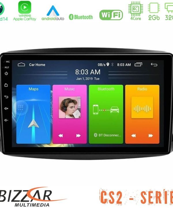 Kimpiris - Bizzar CS2 Series 4Core Android14 2+32GB Smart 453 Navigation Multimedia Tablet 9" Με Carplay & Android Auto