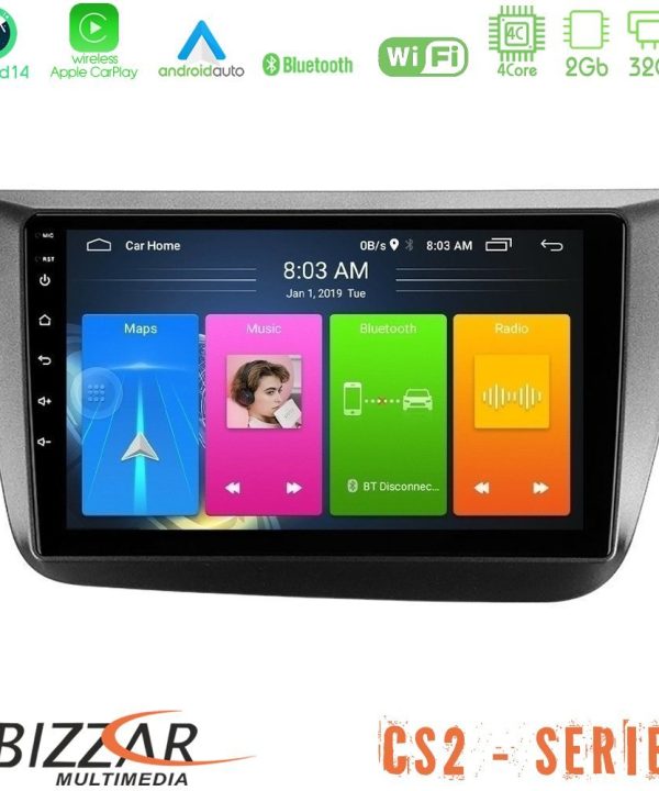 Kimpiris - Bizzar CS2 Series 4Core Android14 2+32GB Seat Altea 2004-2015 Navigation Multimedia Tablet 9" Με Carplay & Android Auto