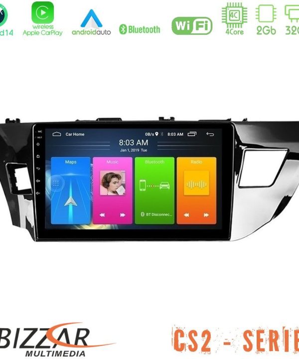 Kimpiris - Bizzar CS2 Series 4Core Android14 2+32GB Toyota Corolla 2014-2016 Navigation Multimedia Tablet 9" Με Carplay & Android Auto