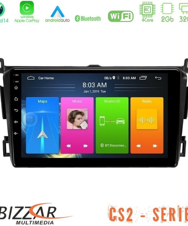 Kimpiris - Bizzar CS2 Series 4Core Android14 2+32GB Toyota RAV4 2013-2018 Navigation Multimedia Tablet 9" Με Carplay & Android Auto