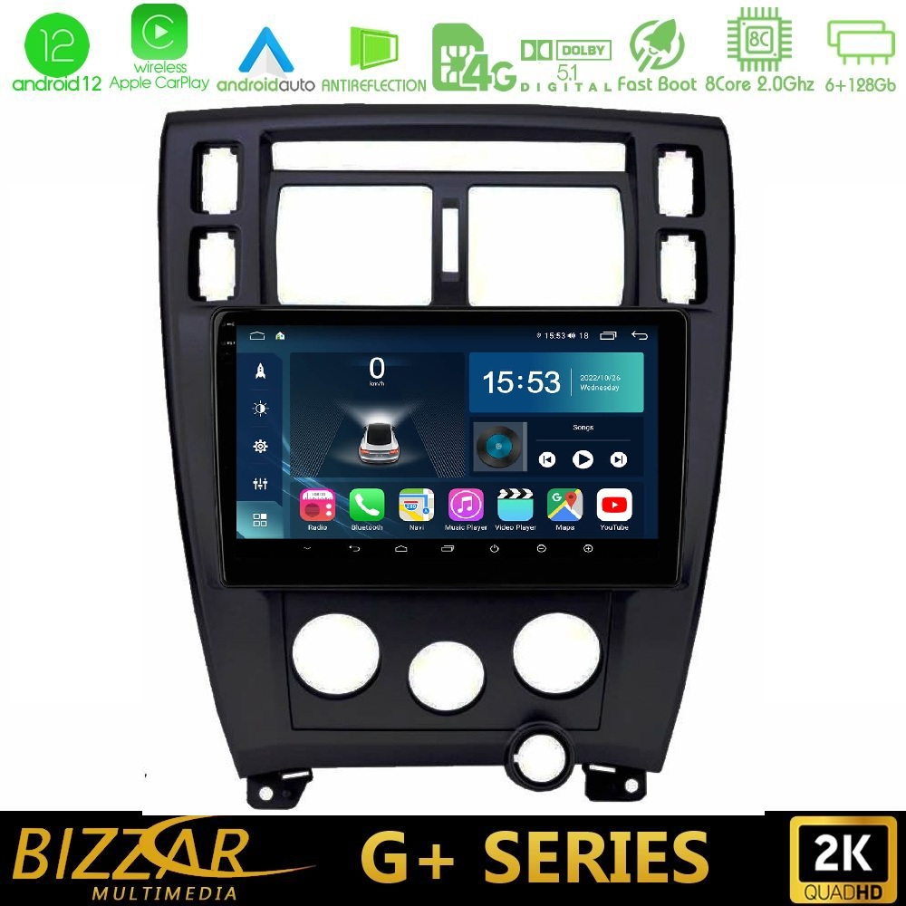 Kimpiris - Bizzar G+ Series Hyundai Tucson 2006 – 2013 8core Android12 6+128GB Navigation Multimedia Tablet 10"